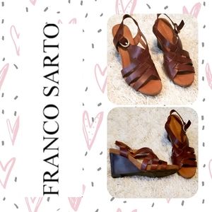 $8 If Bundled. FRANCO SARTO brown leather sandals